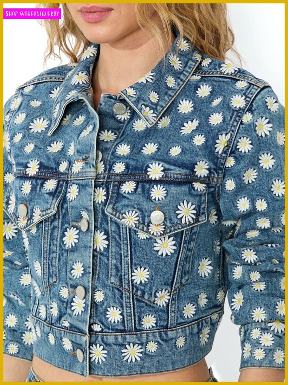 Alice + Olivia Jeff Floral Embroidered Denim Jacket